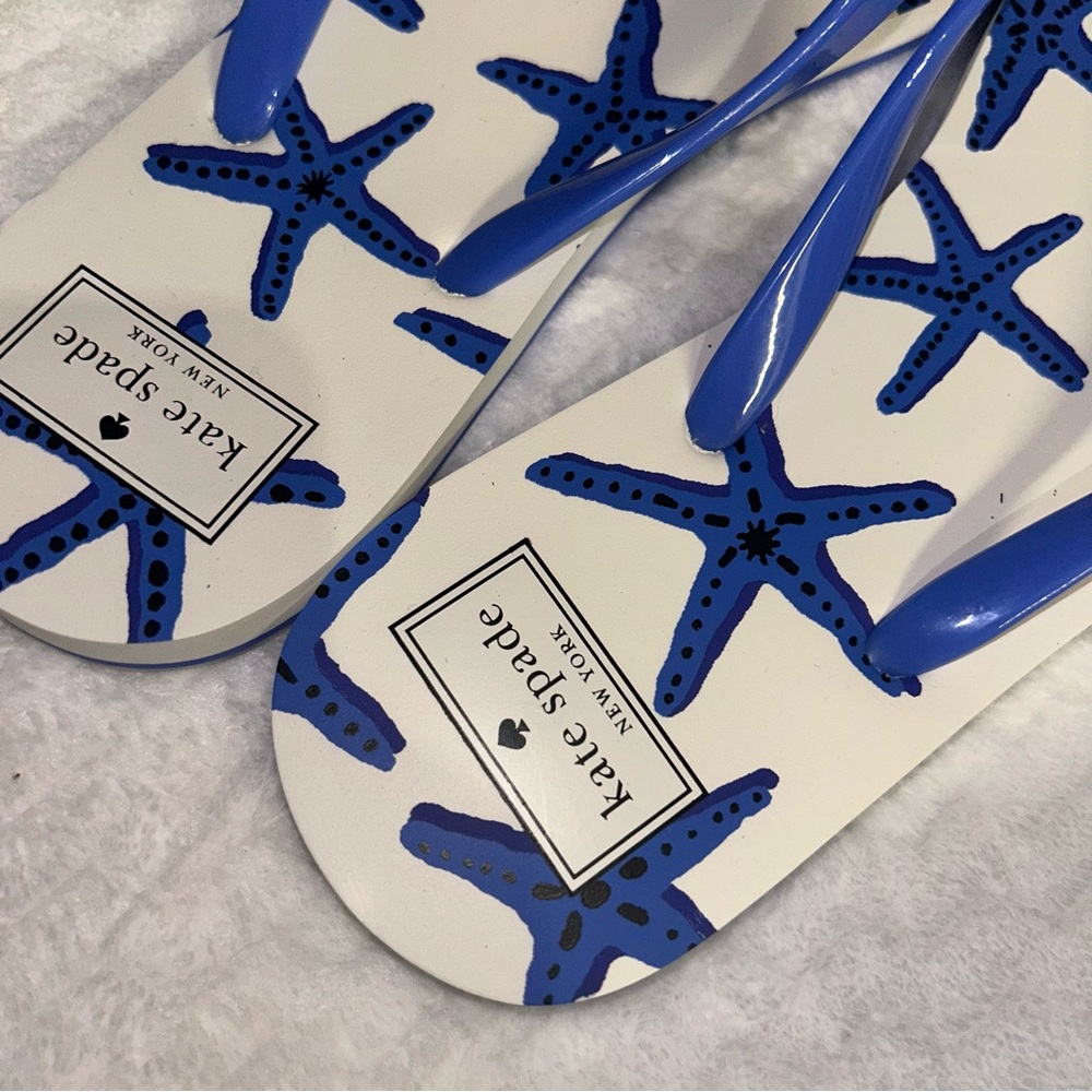 Kate Spade Starfish Print Flip Flops NWT - Picture 2 of 6